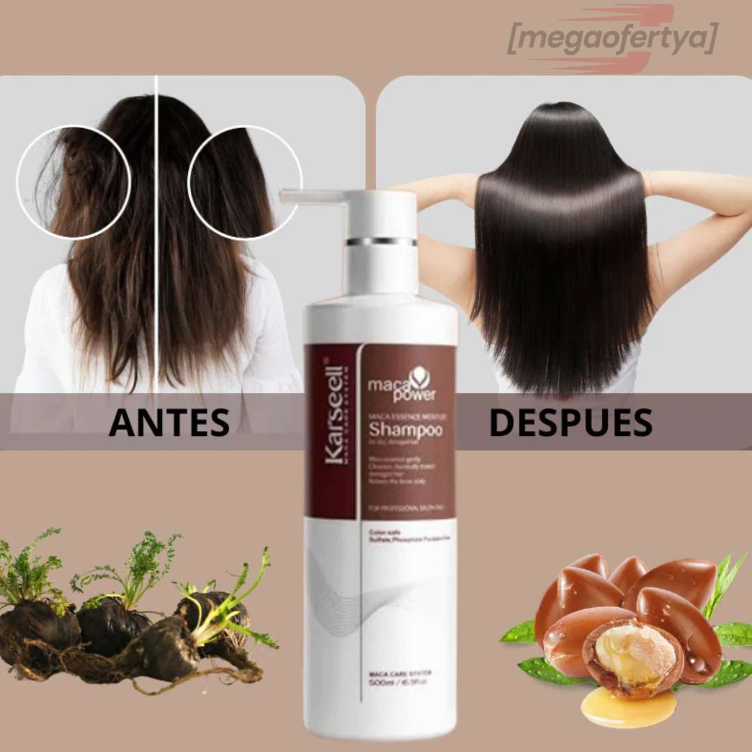 COMBO KARSEELL :SHAMPOO + BOTOX CAPILAR+ ACEITE ESENCIAL DE MACA