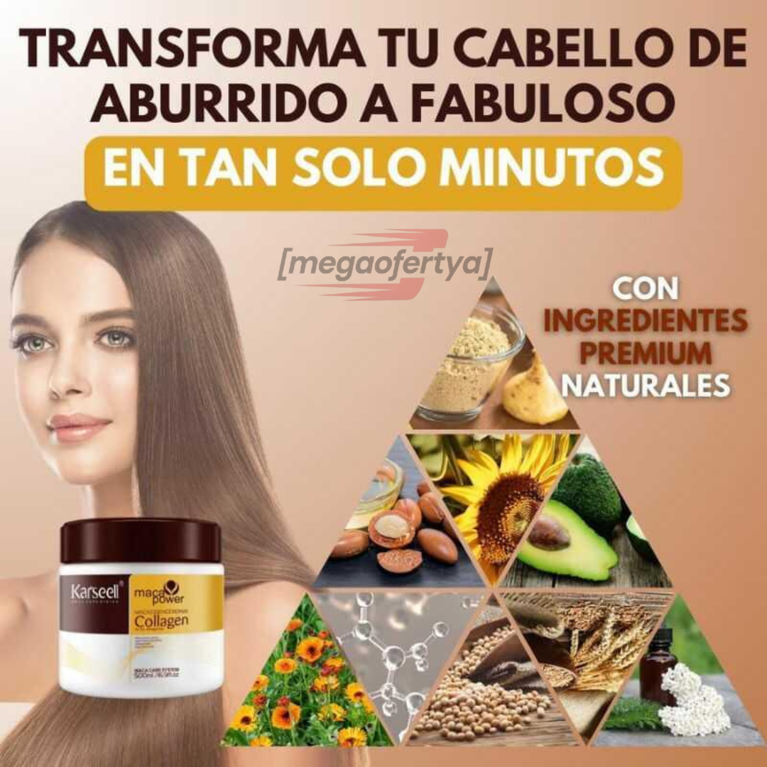 COMBO KARSEELL :SHAMPOO + BOTOX CAPILAR+ ACEITE ESENCIAL DE MACA