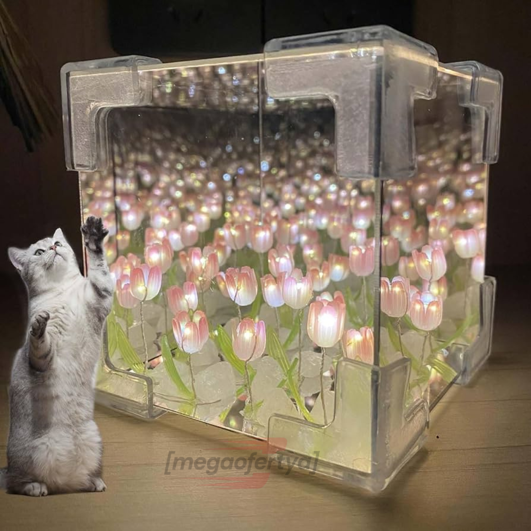 LAMPARA CUBO DE TULIPANES