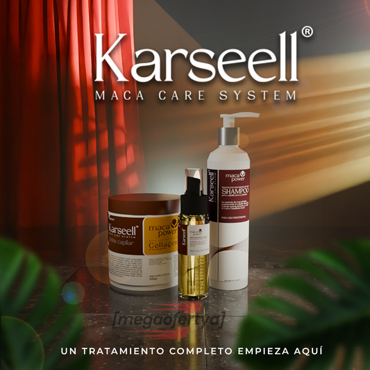 COMBO KARSEELL :SHAMPOO + BOTOX CAPILAR+ ACEITE ESENCIAL DE MACA