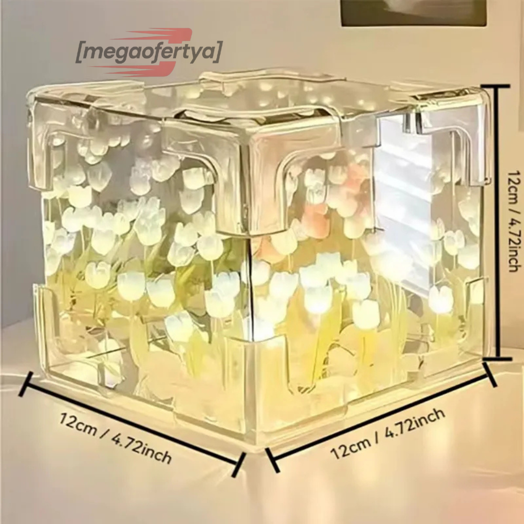 LAMPARA CUBO DE TULIPANES