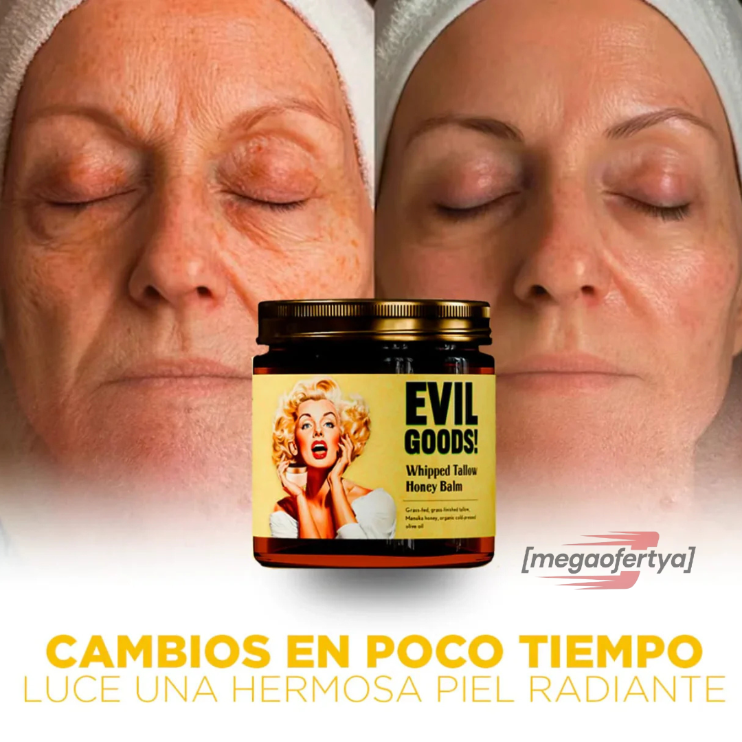 BÁLSAMO SEBO DE RES: EVIL GOOD -Nutre, Hidrata, Repara la Piel,Reduce Líneas Finas(4oz)
