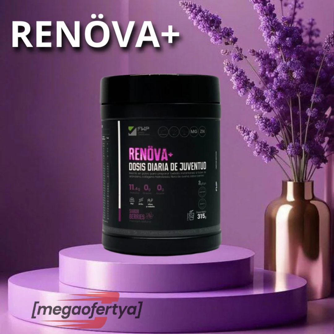 COLAGENO RENOVA PLUS (Colágeno + Resveratrol + Coenzima Q10 + Vitamina C + Magnesio + Zinc, )